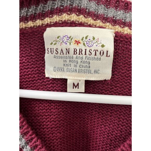 Vtg 1993 Susan Bristol Lady Golfer Cotton Ramie V-neck Sweater Size Medium Golf - Picture 3 of 7